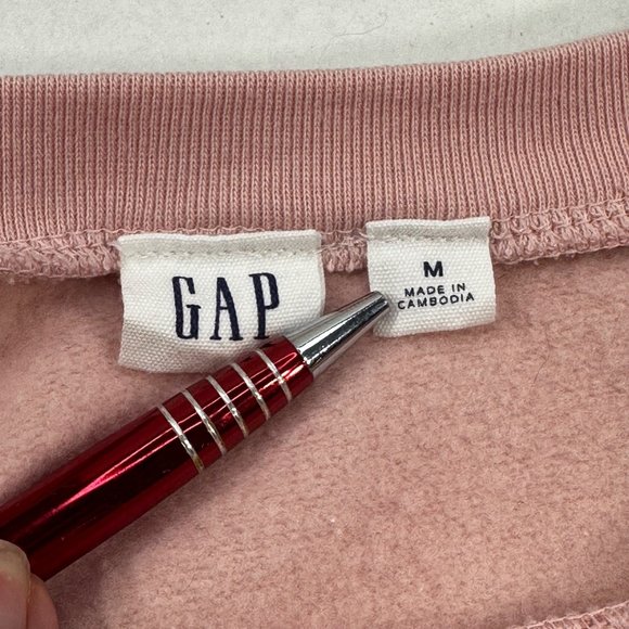 Gap Women's Size Medium Sweatshirt Long Sleeve Graphic Pink Preowned - Picture 3 of 13